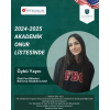 2024-2025 AKADEMİK ONUR LİSTESİNDE