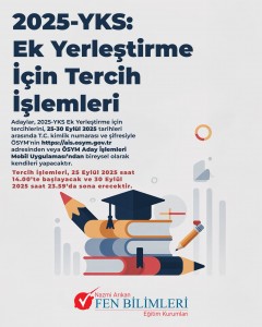 2025-YKS EK YERLEŞTİRME TERCİHLERİ BAŞLADI