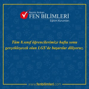 TÜM 8. SINIF ÖĞRENCİLERİMİZE BAŞARILAR DİLERİZ.