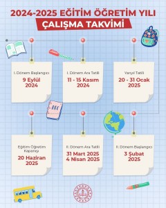 2024-2025 EĞİTİM ÖĞRETİM YILI TAKVİMİ AÇIKLANDI.