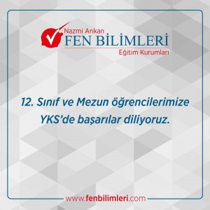 YKS'YE GİRECEK OLAN TÜM ÖĞRENCİLERİMİZE BAŞARILAR DİLERİZ.