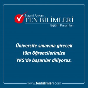YKS'YE GİRECEK TÜM ÖĞRENCİLERİMİZE BAŞARILAR DİLERİZ.