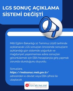 LGS SONUÇ AÇIKLAMA SİSTEMİ DEĞİŞTİ