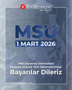 MSÜ SINAVINA GİRECEK TÜM ÖĞRENCİLERİMİZE BAŞARILAR DİLERİZ.